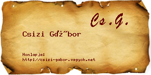 Csizi Gábor névjegykártya