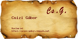 Csizi Gábor névjegykártya